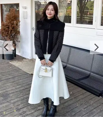 Birthday bash 퀼팅 코트 보아 카라 부착