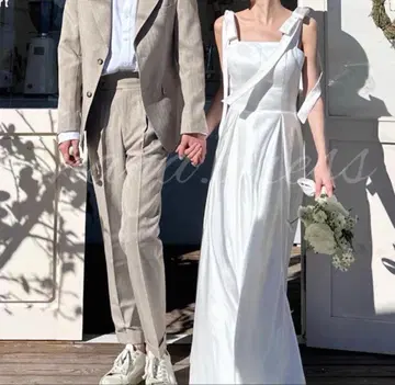 코스프레 웨딩 드레스 어깨 리본