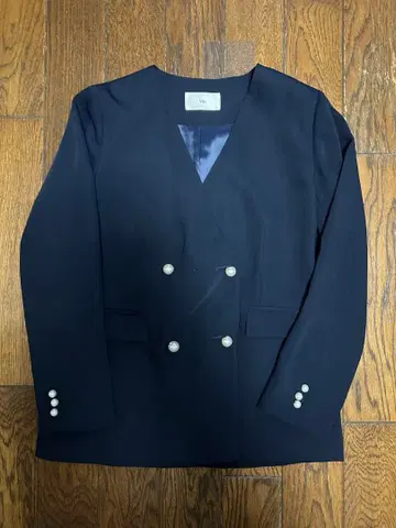 Vin 노카라 더블 브레스트 자켓 네이비