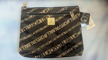 CRYSTAL BALL 로고 파우치 중형 블랙