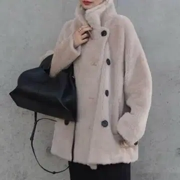 LAUREN B3 보아 자켓 M 사이즈 베이지