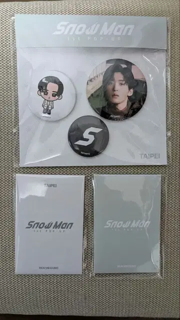 Snow Man 팝업 타이베이 한정판 트레이딩 카드 캔 배지