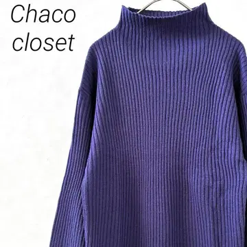 Chaco closet 리브 니트 스웨터 보틀넥 볼륨 소매