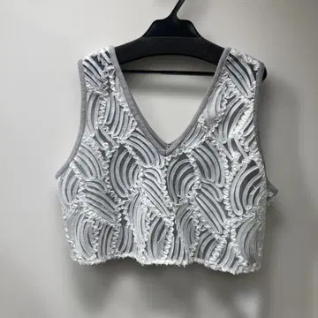 QTUME 2WAY 크롭 베스트 그레이