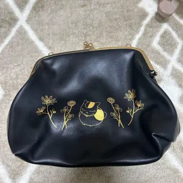 나츠메 우인장 x 고양이부 가마구치 백 (블랙)