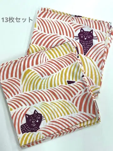 [O8] 미사용품 무스비 작은 후로시키 45cm 고양이와 새 핑크 13장