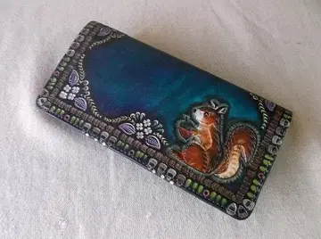 가죽 공예 롱 지갑 리스