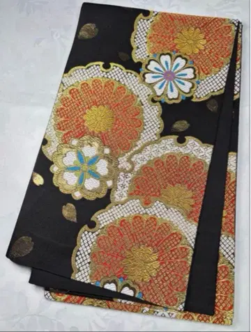 fk-35 순수 실크 후쿠로 오비 후리소데 성인식 새상품급