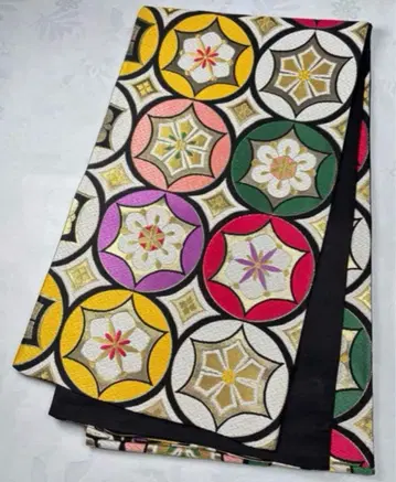 fk-37 순수 실크 후쿠로 오비 후리소데 성인식 새상품급