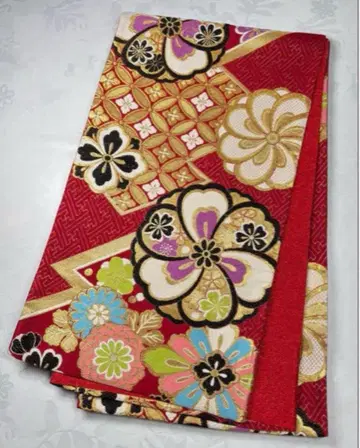 fk-38 순수 실크 후쿠로 오비 후리소데 성인식 새상품급