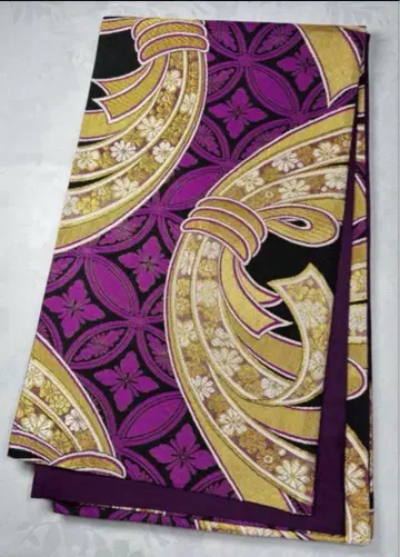 fk-39 순수 실크 후쿠로 오비 후리소데 성인식 새상품급