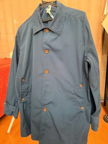 네이비 스텐카라 코트 HALHAM