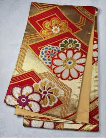 fk-40 순수 실크 후쿠로 오비 후리소데 성인식 새상품급