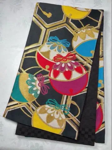 fk-41 순수 실크 후쿠로 오비 후리소데 성인식 새상품급