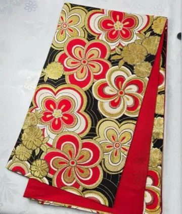 fk-42 순수 실크 후쿠로 오비 후리소데 성인식 새상품급