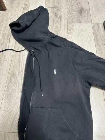 폴로 랄프 로렌 블랙 후드 부착 후드티