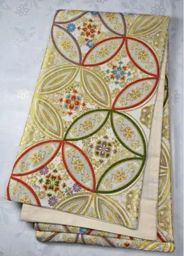 fk-43 화학 섬유 후쿠로 오비 후리소데 성인식 새상품급