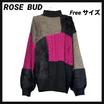 [ ROSE BUD ] 절개 하이넥 스웨터 퍼프 슬리브