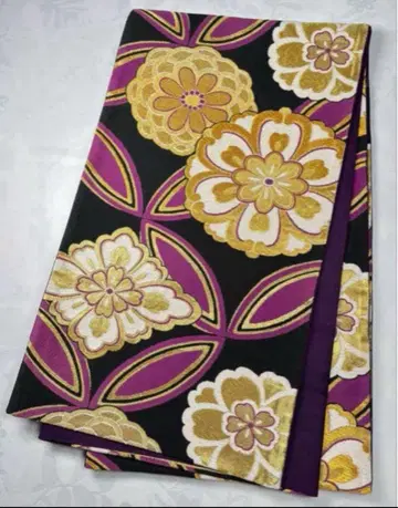 fk-44 순수 실크 후쿠로 오비 후리소데 성인식 새상품급