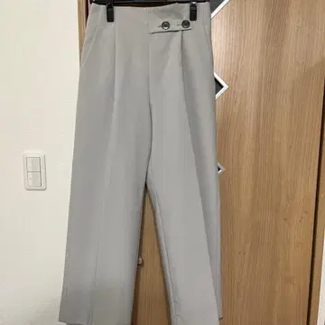 [ 그린라벨 ] 그레이 와이드 팬츠 버튼 포함