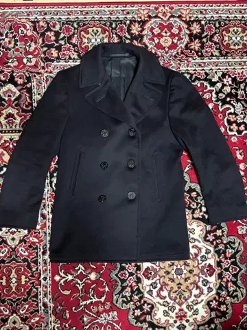 남성용 피 코트 블랙