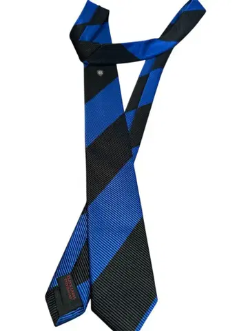 BLACK LABEL 파랑과 블랙 스트라이프 넥타이