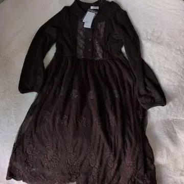 axes femme 튤 레이스 사용 컷 원피스 브라운 미사용 택 포함