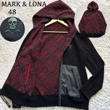 컨디션 최상 마크앤로나 리버서블 니트 후드티 스컬 48 로고