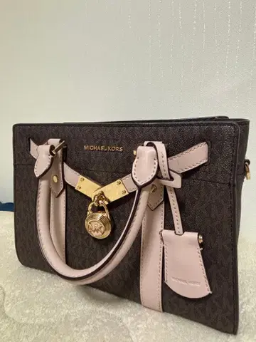 MICHAEL KORS 브라운 핑크 토트백