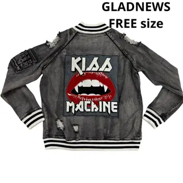 GLADNEWS 와펜 자수 데님 블루종 y2k