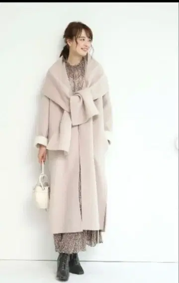 [마이 스트라다] 숄 포함 롱 리버서블 코트