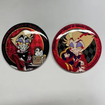 해즈빈 호텔 콜라보 카페 글리터 캔뱃지 A B 루시퍼