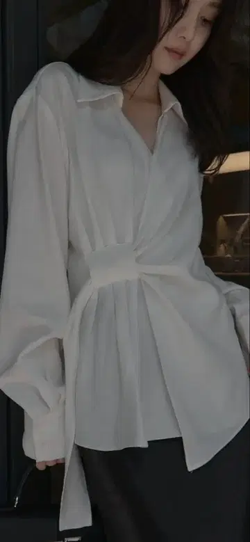 프론트 랩 디자인 긴팔 셔츠