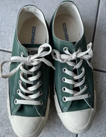 컨버스 로우컷 스니커즈 그린 남성용 26
