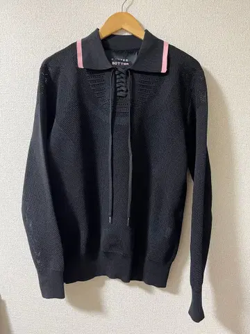 BOTTER 메쉬 피케 셔츠 블랙/핑크