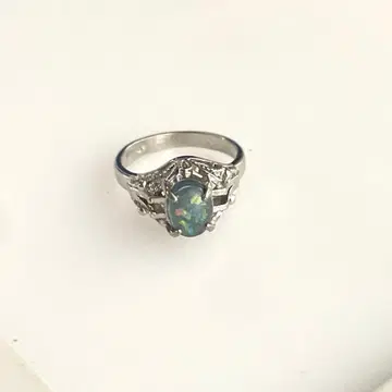 오팔 실버 반지