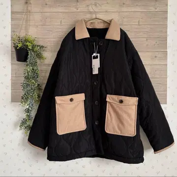 택 포함 새상품 mitis 보아 안감 퀼팅 자켓 코트