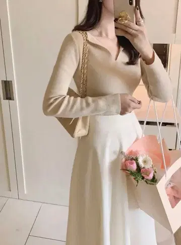 citywoman 오픈 V넥 리브 니트 p586874