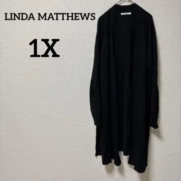 1점 한정 LINDA MATTHEWS [ 1X ] 블랙 롱 가디건