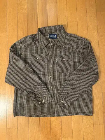 Squoud 브라운 체크 셔츠 시티 보이