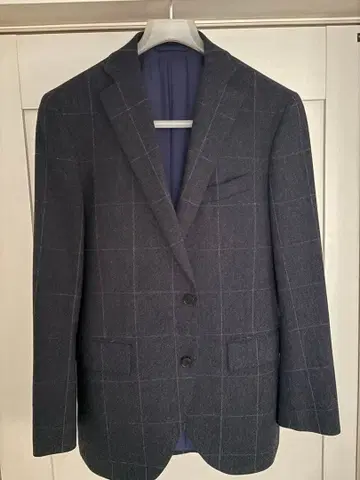 [새상품급 수트 컴퍼니] 비즈니스 자켓 네이비 체크 무늬 L 사이즈 상당