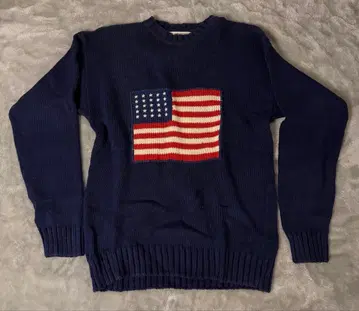 JOHN ASHFORD 네이비 니트 스웨터 성조기