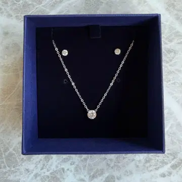 스와로브스키 목걸이 귀찌 세트 페어