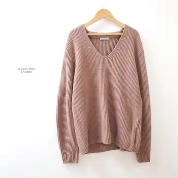 새상품급 21AW 띠어리 럭스 캐시미어 하찌 니트 핑크 베이지