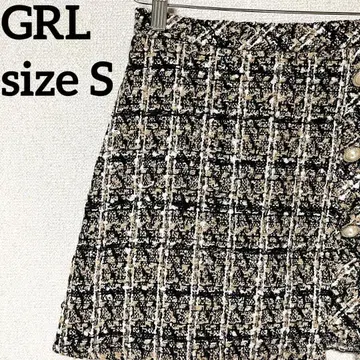 [ 새상품급 ] 그레일 [ S ] 비대칭 트위드 미니 스커트 큐롯