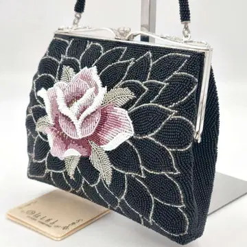 [새상품급 레어] 비즈백 하치모토 자수 쇼와 레트로 황실 납품 고급