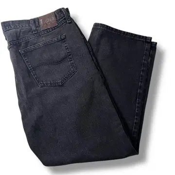 90s Lee 페이드 블랙 데님 W42 블랙 와이드 릴랙스 핏