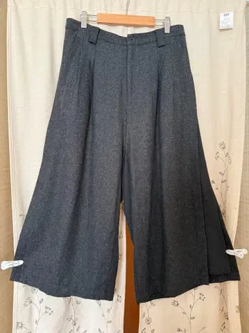 [ m-mefu ] 다크 그레이 와이드 팬츠