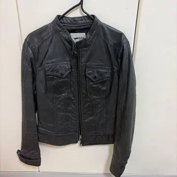 GAS 블랙 가죽 자켓 라이더스 싱글 리얼 가죽 가스