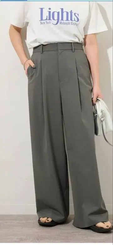 저널 스탠다드 리룸 그레이 와이드 팬츠